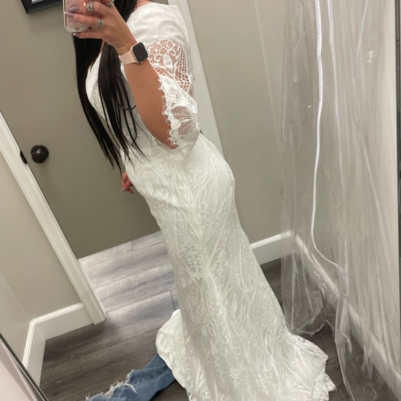 Elegant White Lace Gown